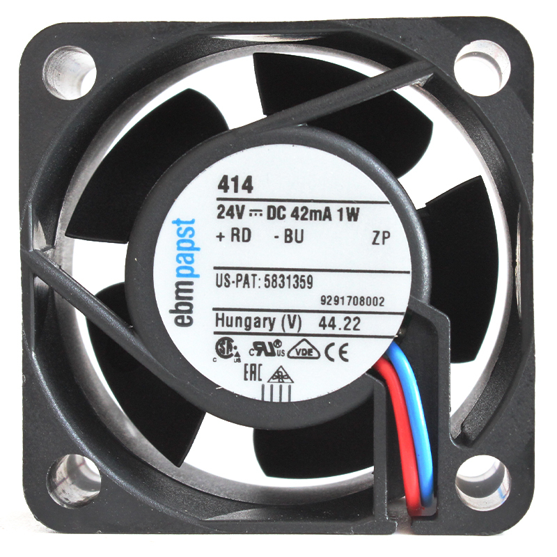 ebmpapst 40mm dc axial fan cabinet cooling fan 40×40×20mm 24V 42mA 1W 414