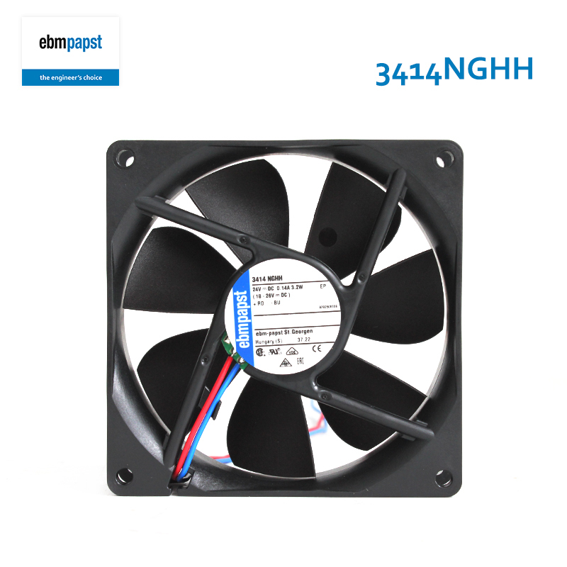 ebmpapst inverter cooling fan 9225 dc cooling fan 92×92×25mm 24V 0.14A 3.2W 3414NGHH