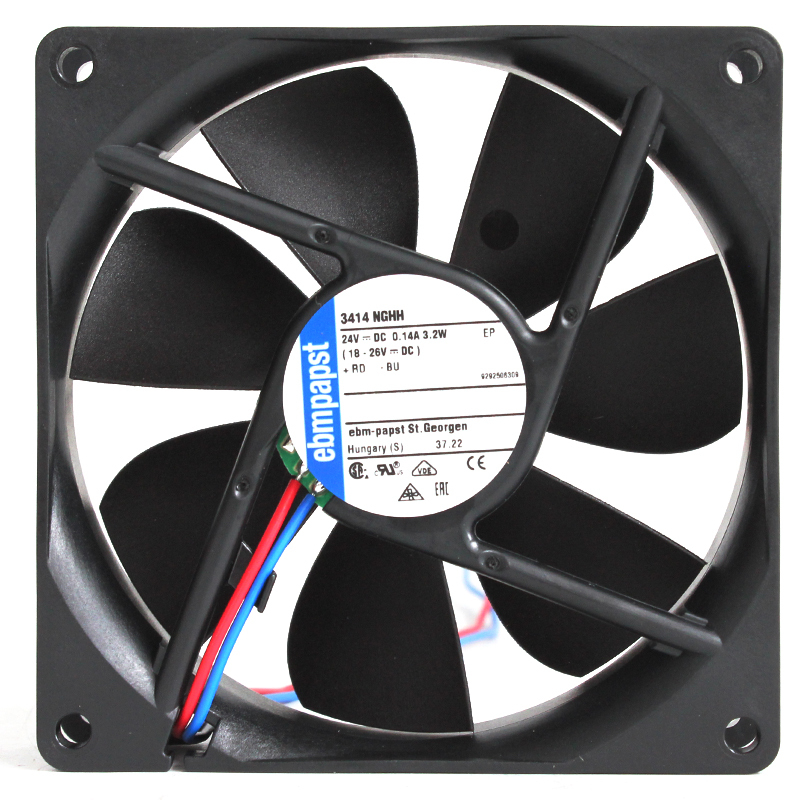 ebmpapst inverter cooling fan 9225 dc cooling fan 92×92×25mm 24V 0.14A 3.2W 3414NGHH