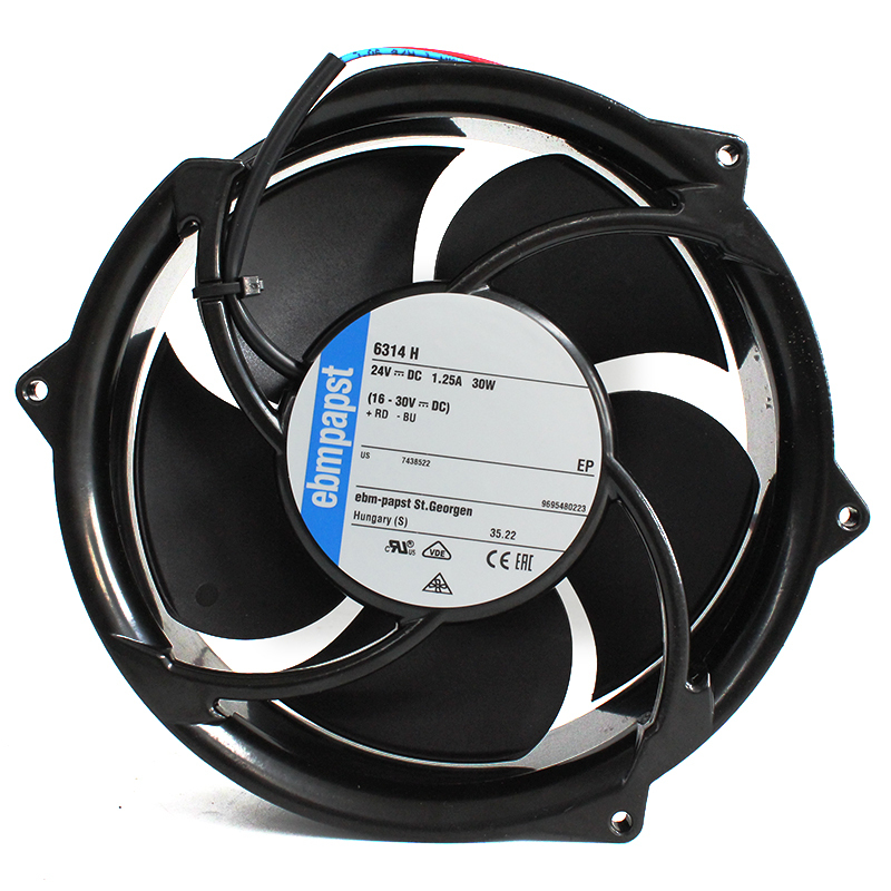ebmpapst high speed dc cooling fan dc radial fan 172×51mm 24V 1.25A 30W 6314H