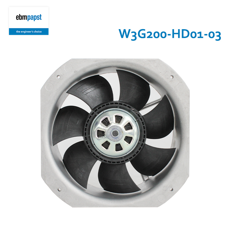 ebmpapst axial fan low noise 220v axial flow cooling fan 200mm 200-240V 0.55A 54W W3G200-HD01-03