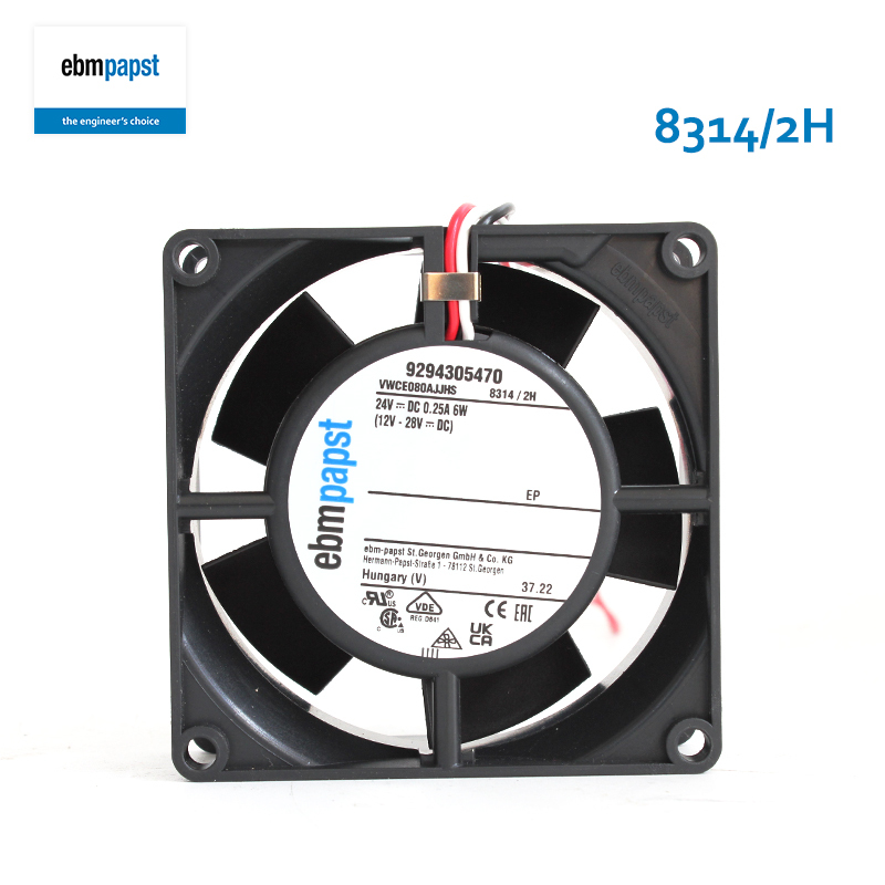 ebmpapst small brushless fan axial flow dc axial flow fan 80×80×32mm 24V 0.25A 6W 8314/2H