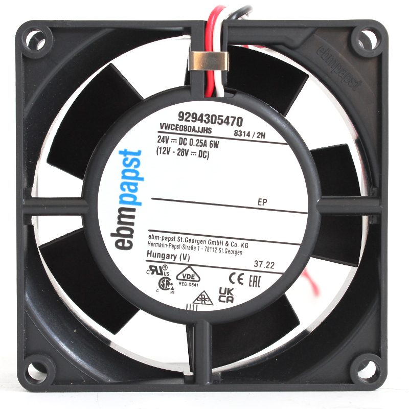 ebmpapst small brushless fan axial flow dc axial flow fan 80×80×32mm 24V 0.25A 6W 8314/2H