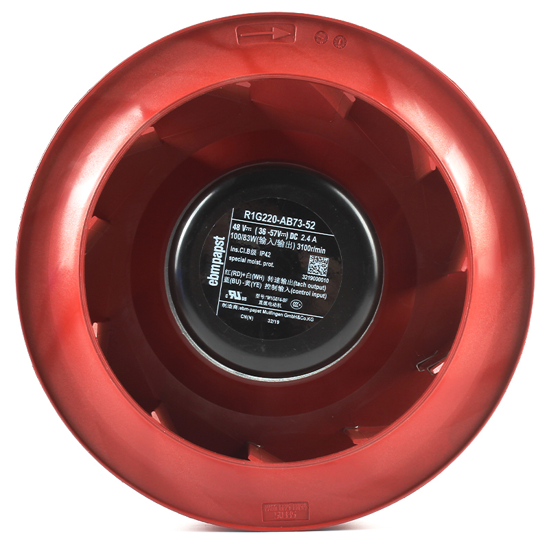 ebmpapst centrifugal fan industrial low noise centrifugal fan 220mm 48V 2.4A 100W R1G220-AB73-52