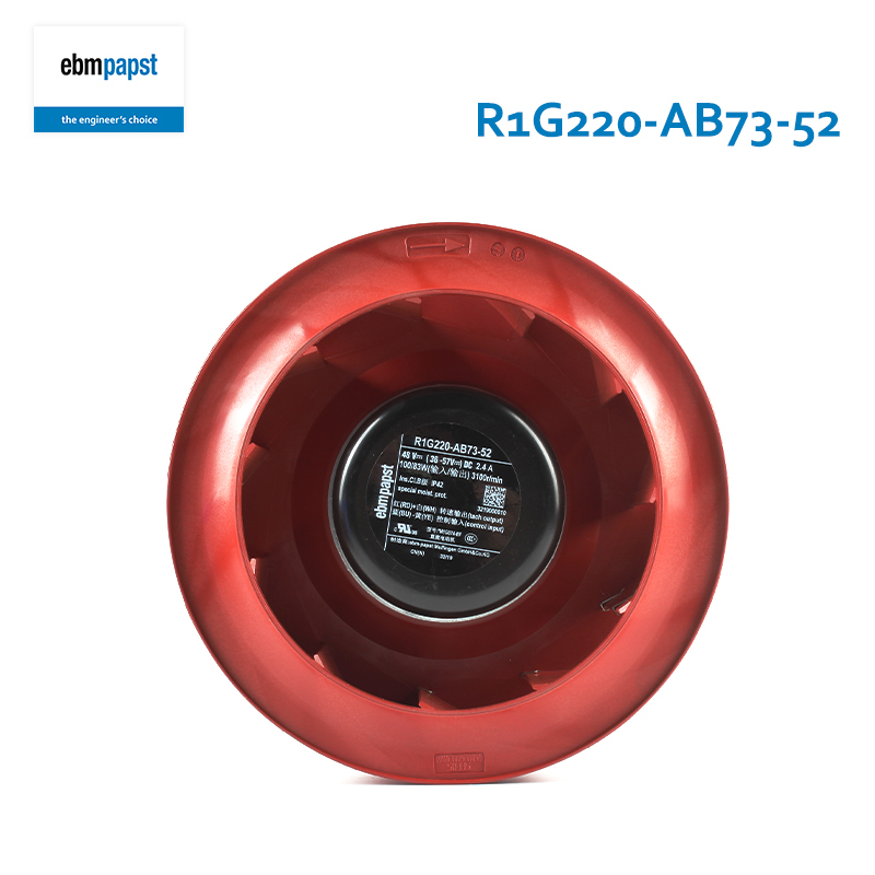 ebmpapst centrifugal fan industrial low noise centrifugal fan 220mm 48V 2.4A 100W R1G220-AB73-52