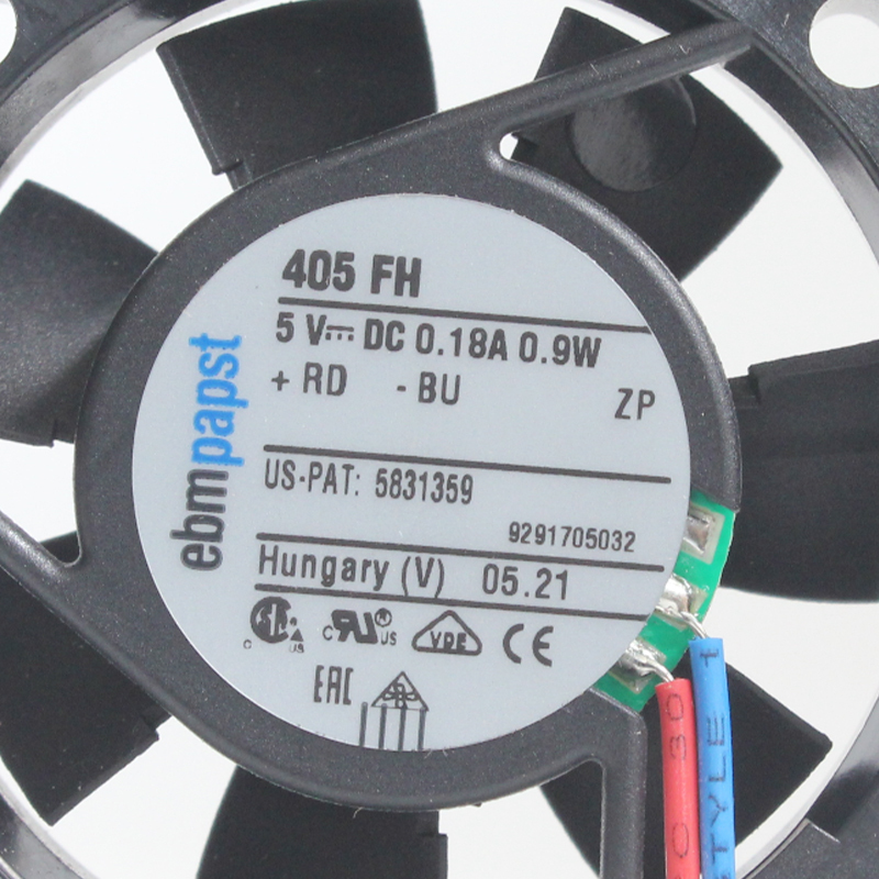 ebmpapst 5v dc fan high speed mini dc fan 40×40×10mm 0.18A 0.9W 405FH