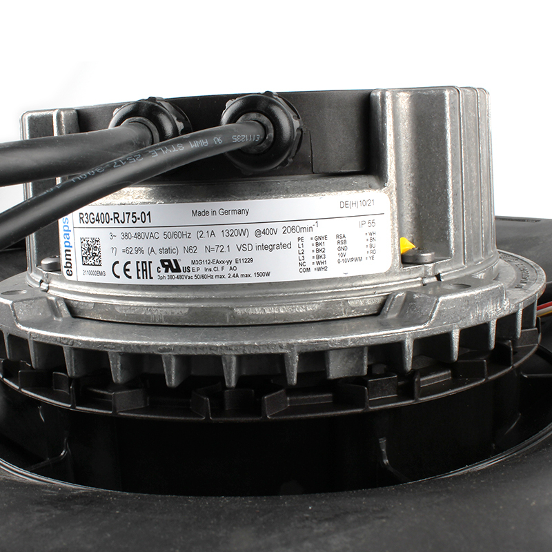 ebmpapst 380v centrifugal fan precision air conditioner centrifugal cooling fan 400mm 380/480V 2.1A 1320W R3G400-RJ75-01
