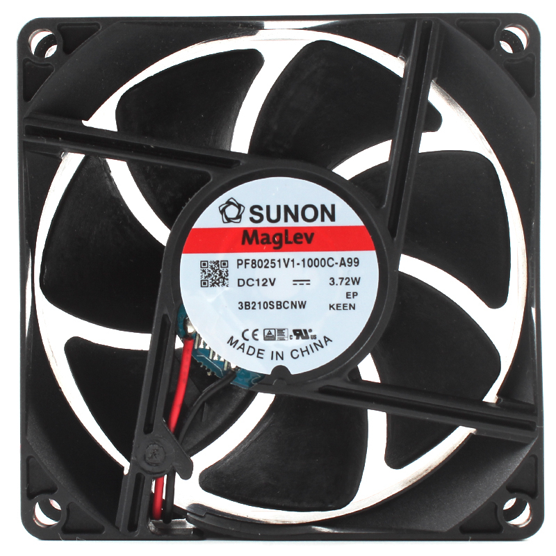 SUNON axial fan 80mm industrial cooler fan 80×80×25mm 12V 310mA 3.72W PF80251V1-1000C-A99