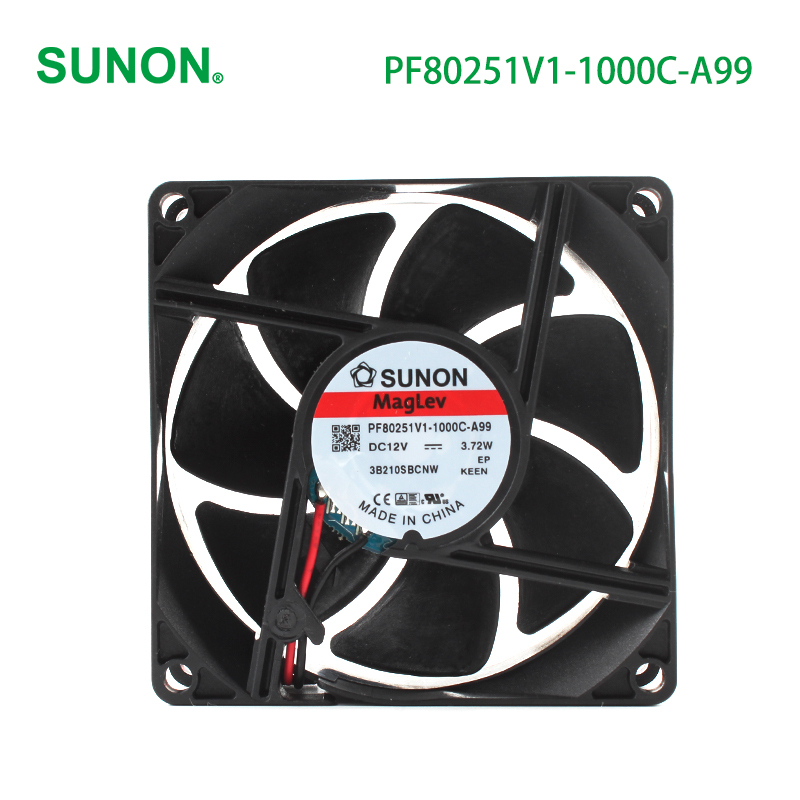 SUNON axial fan 80mm industrial cooler fan 80×80×25mm 12V 310mA 3.72W PF80251V1-1000C-A99