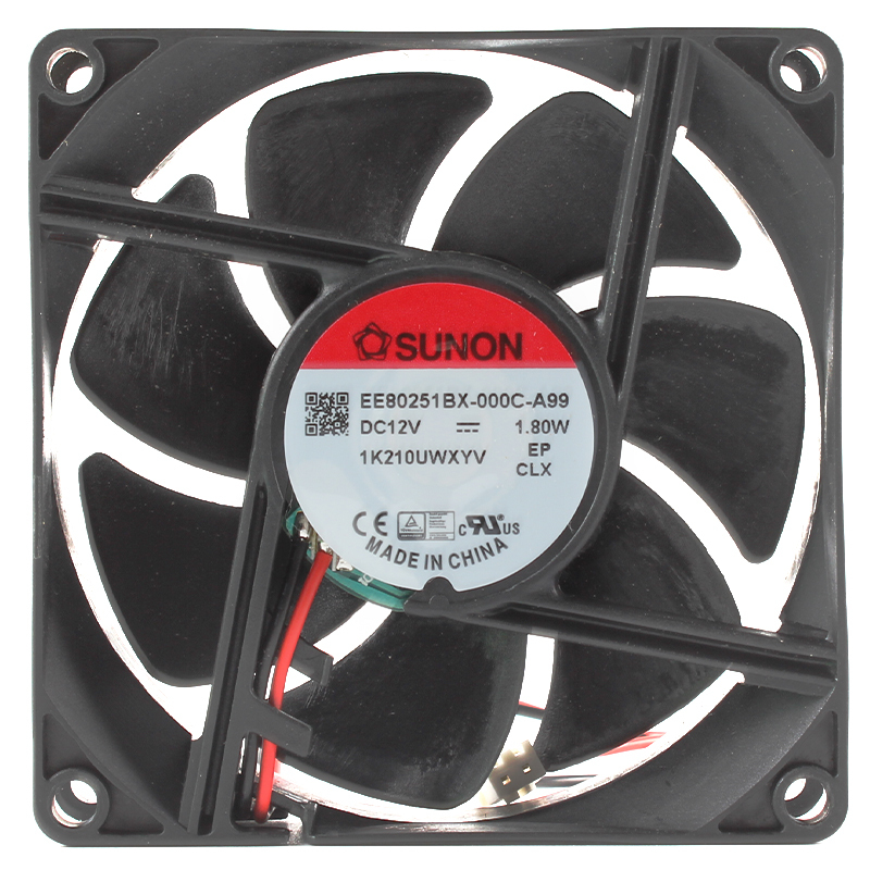 SUNON dc ball bearing fan dc radial fan 80×80×25mm 12V 0.15A 1.8W EE80251BX-000C-A99