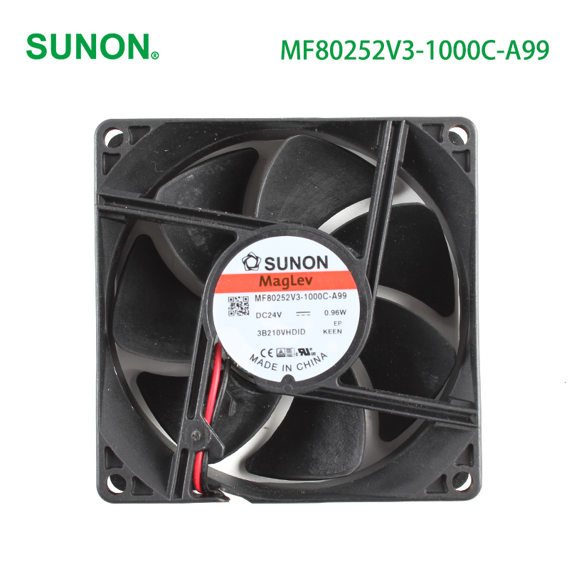 SUNON dc 24v cooling fan quiet cooling fan 80×80×25mm 40mA 0.96W MF80252V3-1000C-A99