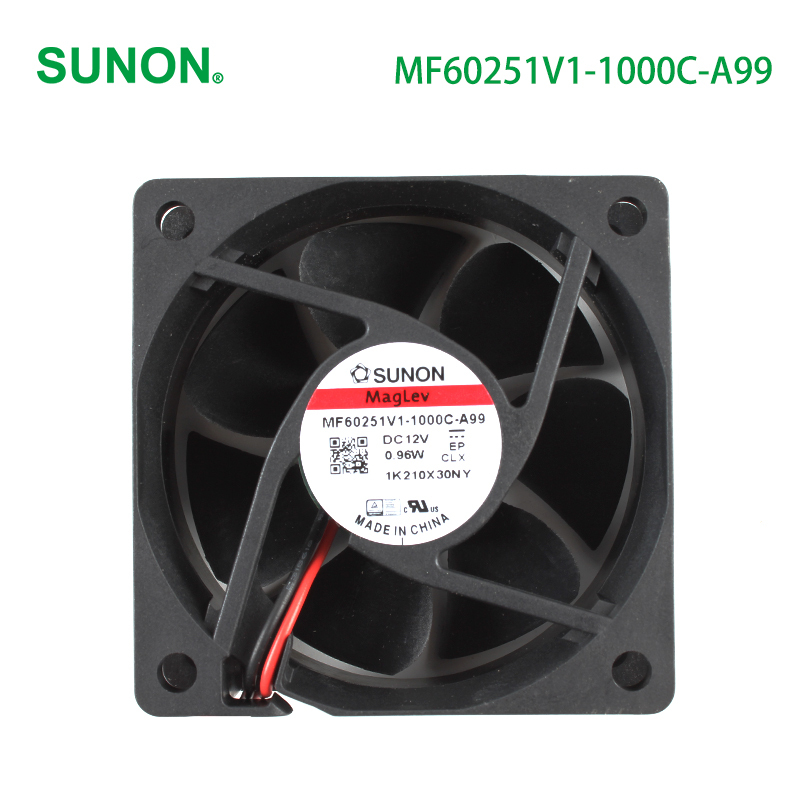SUNON 60mm dc axial cooling fan server cooling fan 60×60×25mm 12V 75mA 0.96W MF60251V1-1000C-A99
