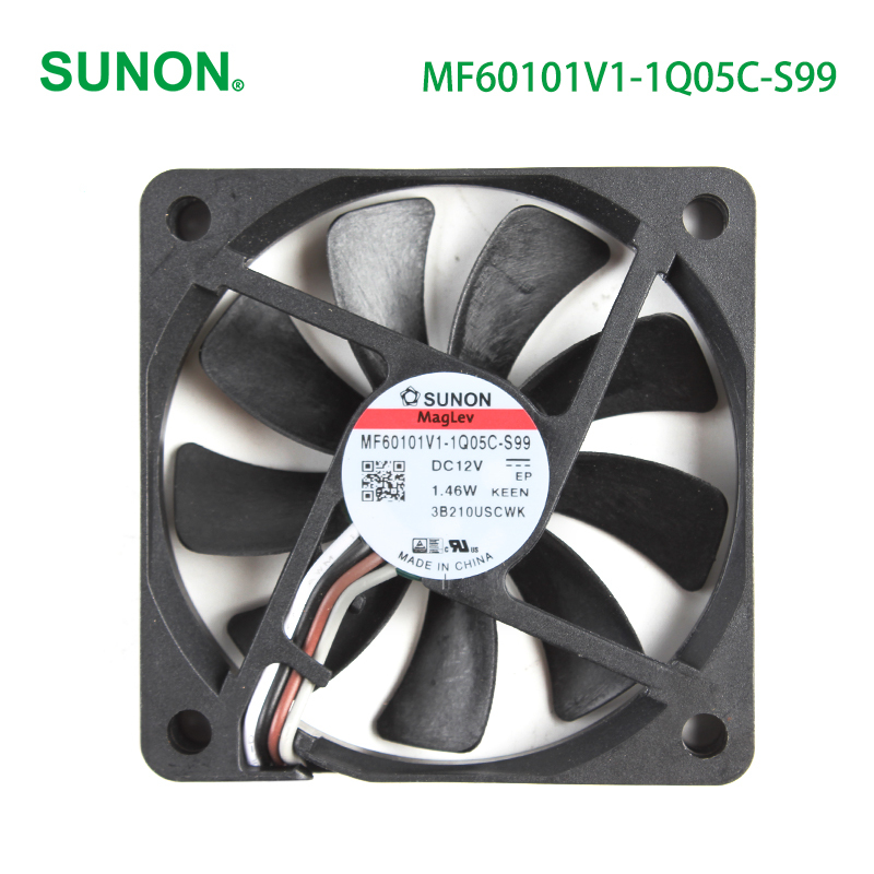 SUNON dc 12v cooling fan cabinet cooling fan 60×60×10mm 1.46W MF60101V1-1Q05C-S99