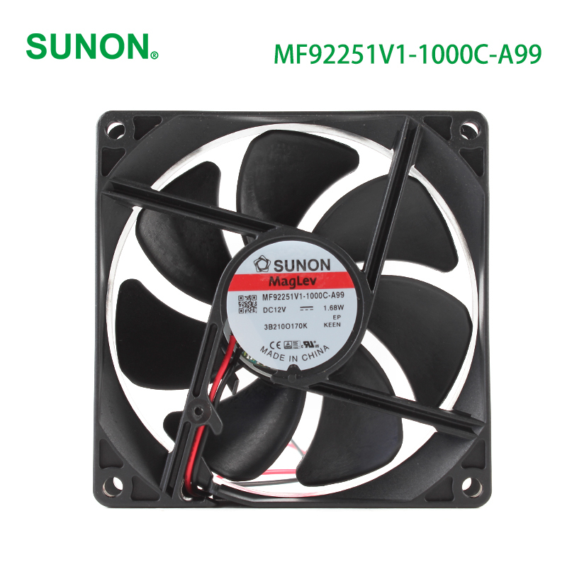 SUNON brushless dc cooling fan 9225 dc fan 92×92×25mm 12V 140mA 1.68W MF92251V1-1000C-A99