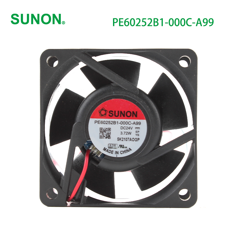 SUNON axial fan for industrial ball bearing dc fan 60×60×25mm 24V 0.155A 3.72W PE60252B1-000C-A99