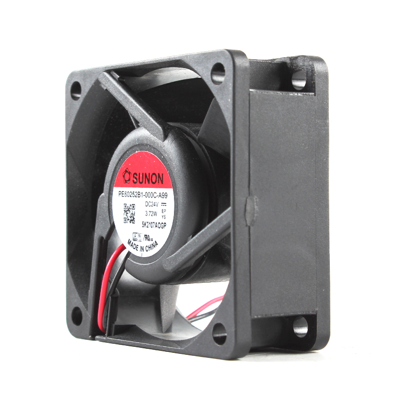 SUNON axial fan for industrial ball bearing dc fan 60×60×25mm 24V 0.155A 3.72W PE60252B1-000C-A99