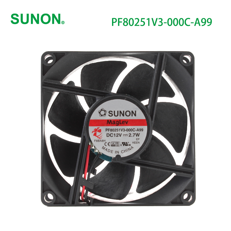 SUNON 12v cooling fans adiator cooling fan 80×80×25mm 223mA 2.7W PF80251V3-000C-A99