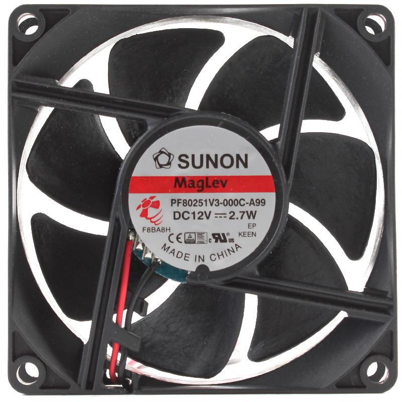 SUNON 12v cooling fans adiator cooling fan 80×80×25mm 223mA 2.7W PF80251V3-000C-A99