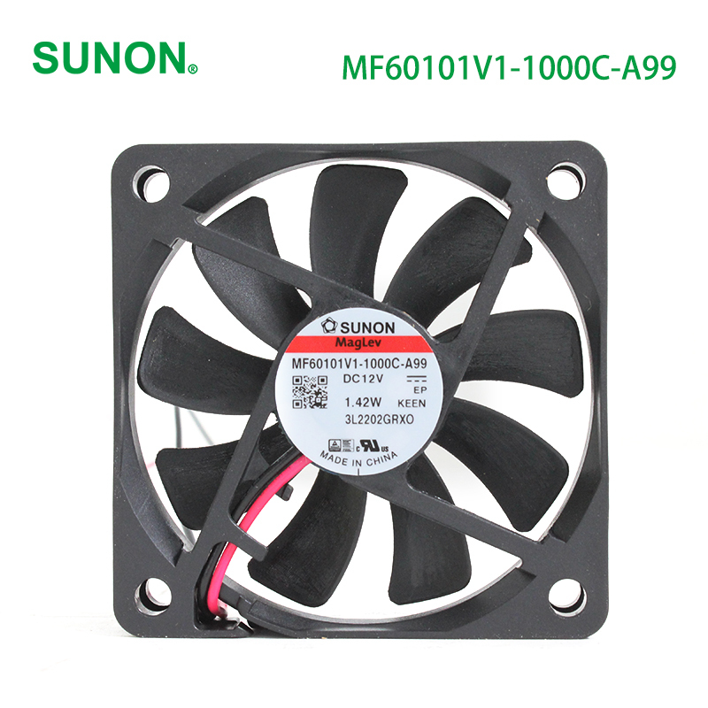SUNON cooling fans for pc dc brushless fan 12v 60×60×10mm 108mA 1.42W MF60101V1-1000C-A99