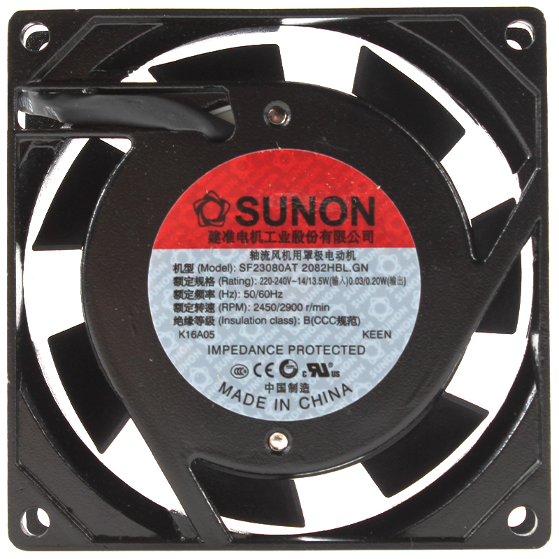SUNON 80mm ac fan 220v ac axial cooling fan 80×80×25mm 0.06A 14/13.5W SF23080AT 2082HBL.GN