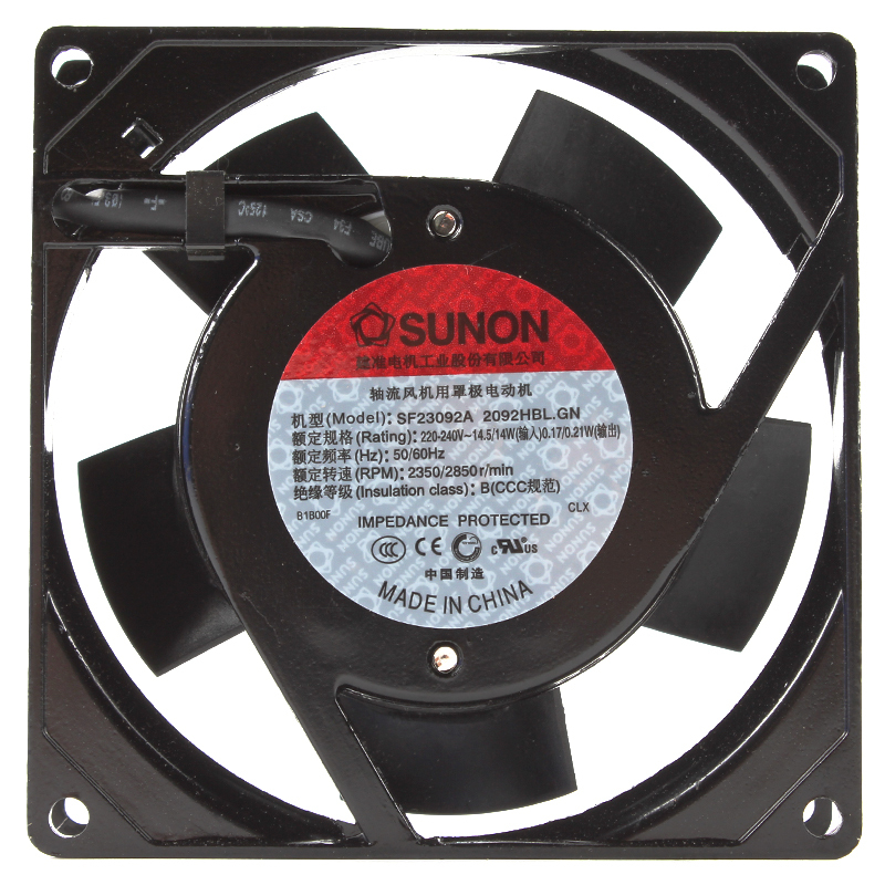 SUNON ac industrial fan 90mm ac fan 92×92×25mm 220/240V 0.07A 14.5/14W SF23092A 2092HBL.GN