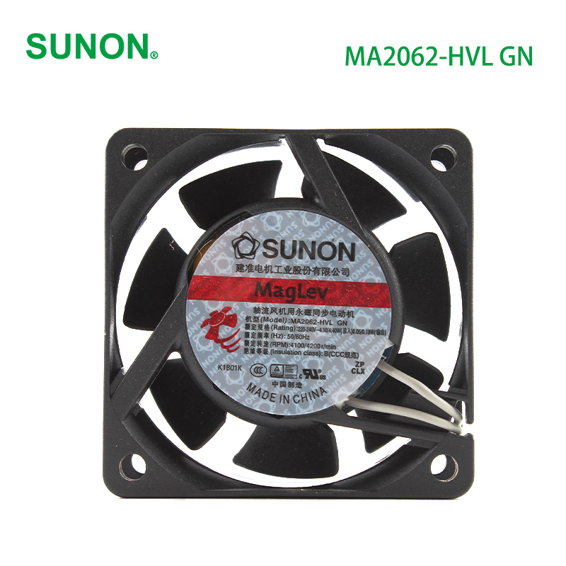 SUNON small ac fan 60x60x25mm 6025 ac cooler axial fan 220-240V 0.198/0.211A MA2062-HVL GN