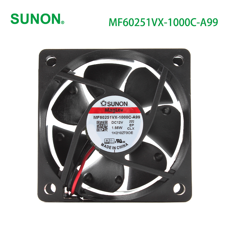 SUNON plastic cooling fan 60mm dc axial cooling fan 60×60×25mm 12V 0.13A 1.5W MF60251VX-1000C-A99