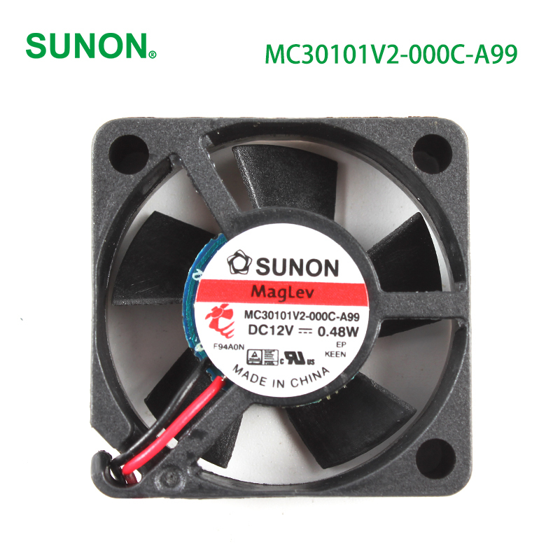 SUNON mini cooling fan 30*30*10mm square cooling fan 3010 12V 0.04A 0.48W MC30101V2-000C-A99