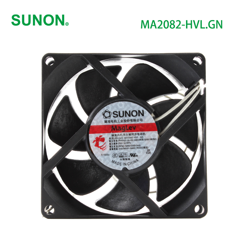 SUNON ac industrial axial flow fan server cooling fan 80×80×25mm 220-240V 0.215/0.225A MA2082-HVL.GN