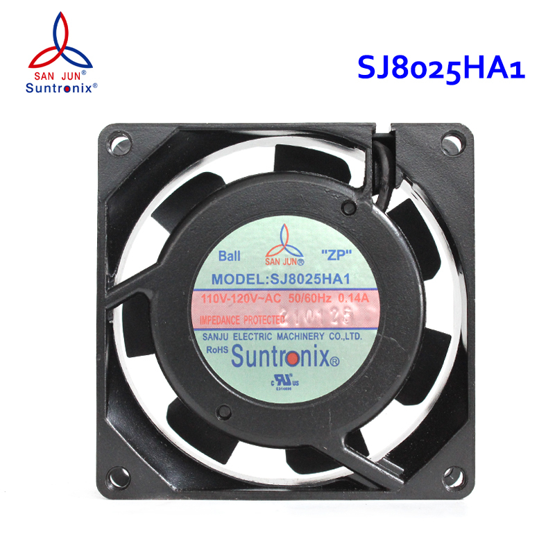 SANJUN 110v cooling fan axial flow cooling fan 80×80×25mm 0.14A 8W SJ8025HA1