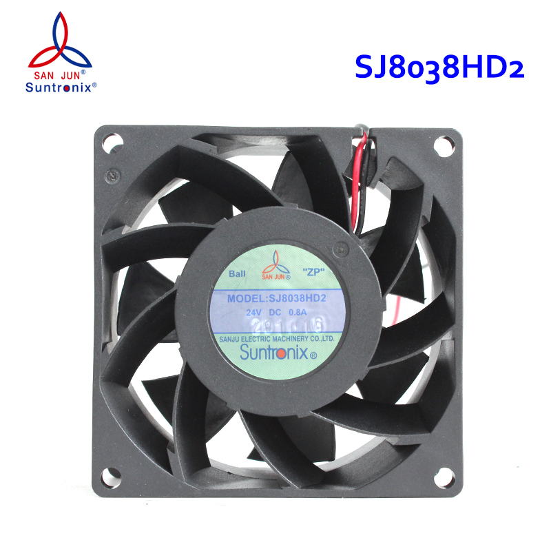 SANJUN cooling fan industrial servo motor cooling fan 80×80×38mm 24V 0.8A SJ8038HD2