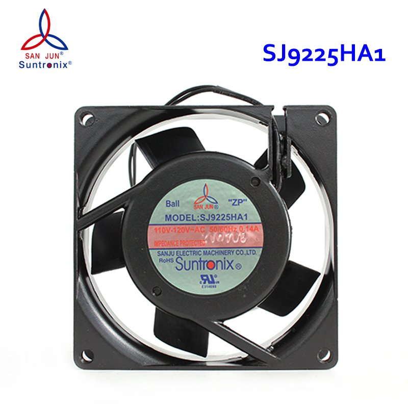 SANJUN freezer ac fan 90mm ac fan 92×92×25mm 110-120V 0.14A 12W SJ9225HA1