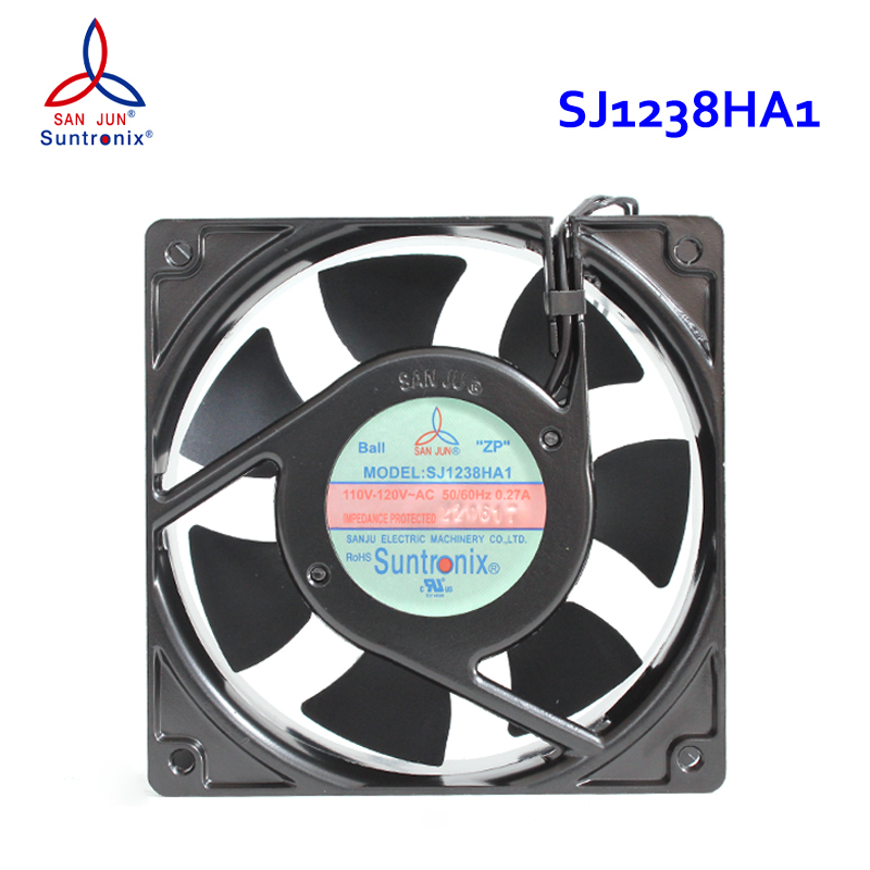 SANJUN 110v cooling fan ball bearing axial cooling fan 110-120V 0.27A 25/22W SJ1238HA1