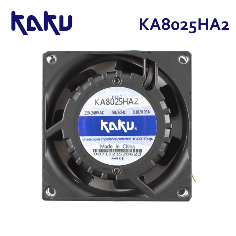 KAKU 220/240V 0.10A 8025 Axial flow fan Offer in-stock service metal-framed original genuine product KA8025HA2