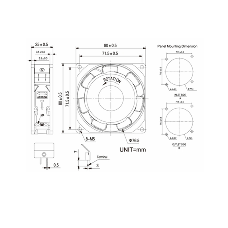 KAKU 220/240V 0.10A 8025 Axial flow fan Offer in-stock service metal-framed original genuine product KA8025HA2