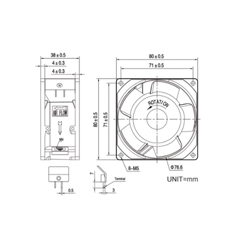 KAKU KA8038HA2 220V 0.07A/0.06A ball bearing cooling fan Offer in-stock service original genuine product customizable
