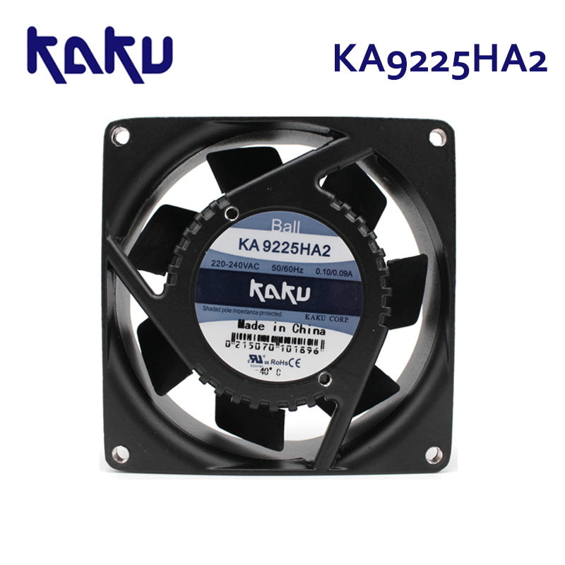 KAKU KA9225HA2BT AC220V 0.10A/0.09A ball bearing magnesium alloy frame PC fan blade axial fan industrial cooling fan