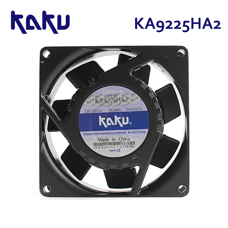 KAKU 9225 220-240V oil-impregnated bearing fan Silent Power Distribution Cabinet cooling fan KA9225HA2