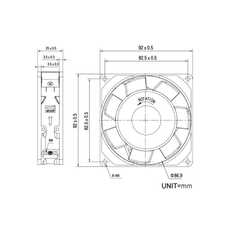KAKU 9225 110V 0.16/0.15A Silent ball bearing cooling fan kaku fan manufacturer fan factory KA9225HA1