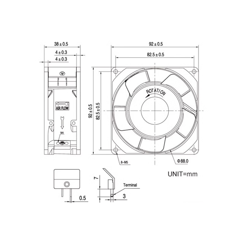 KA9238HA2 original genuine product KAKU 220V 0.08A ball bearing cooling fan Device Instrument Fan fan factory