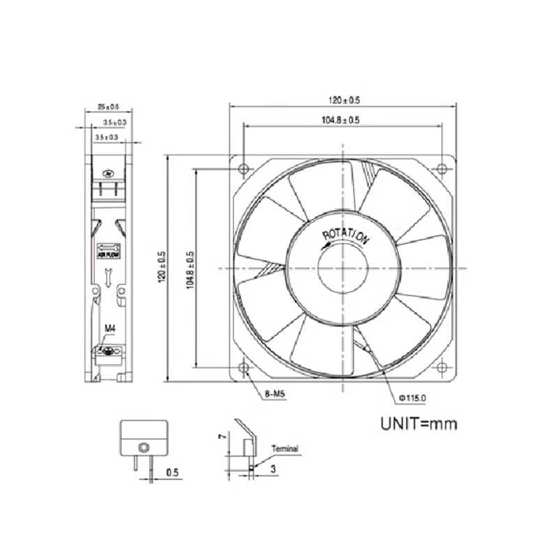 KAKU KA1225HA2 AC220V 0.07A/0.06A oil-impregnated Axial flow fan cooling fan  fan factory product customizable