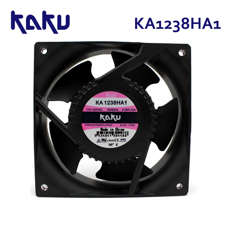 KAKU KA1238HA1 12038 110V 0.28A ball bearing all-metal Brand New Original  waterproof ratingIP55 cooling fan customizable