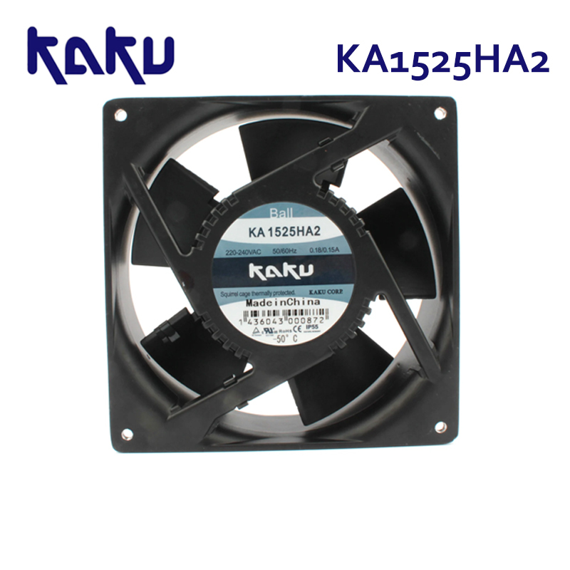 KAKU KA1525HA2 220V 0.18A/0.15A ball bearing metal fan blade waterproof fan  brand new original stock