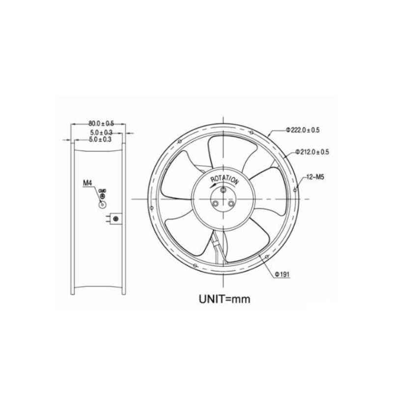 KA2208HA1-4 genuine KAKU 110V 0.63A ball bearing three leaf axial flow fan manufacturer direct sales