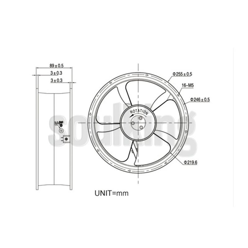 KAKU 25489 110-120V Electrical Cabinet Axial Flow Fan High Air Volume 110V Fan KA2509HA1-4 Industrial Cooling Fan