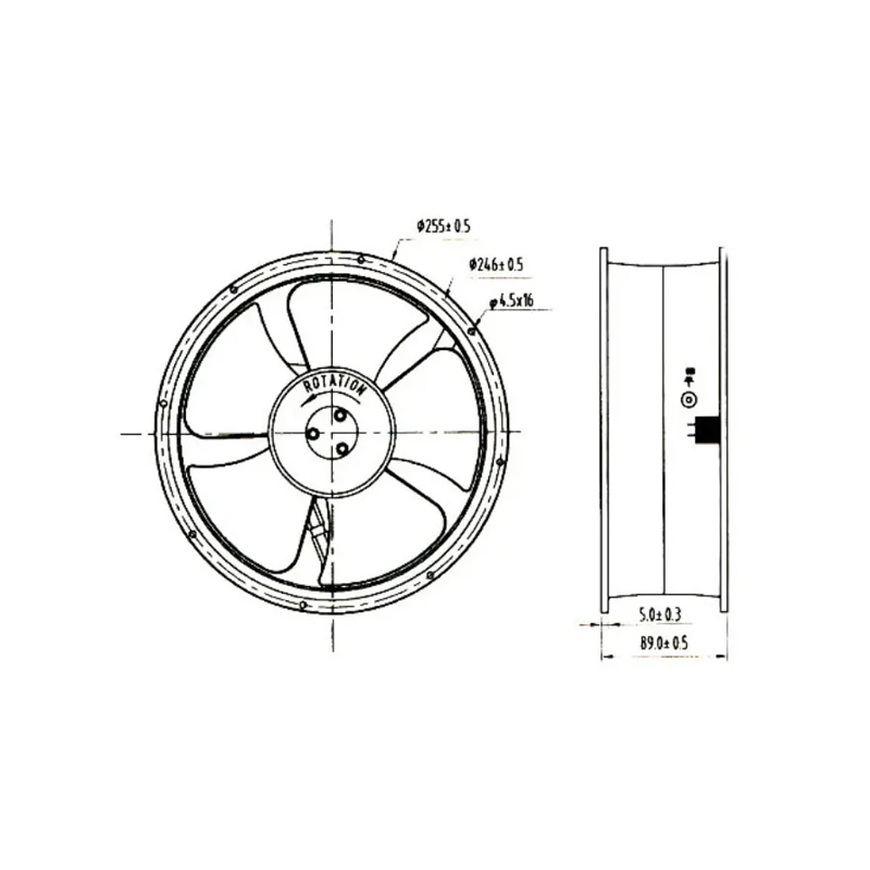 KAKU KA2509HA2-2 220V 25489 high-temperature resistant axial fan  circular cabinet axial fan AC cooling fan