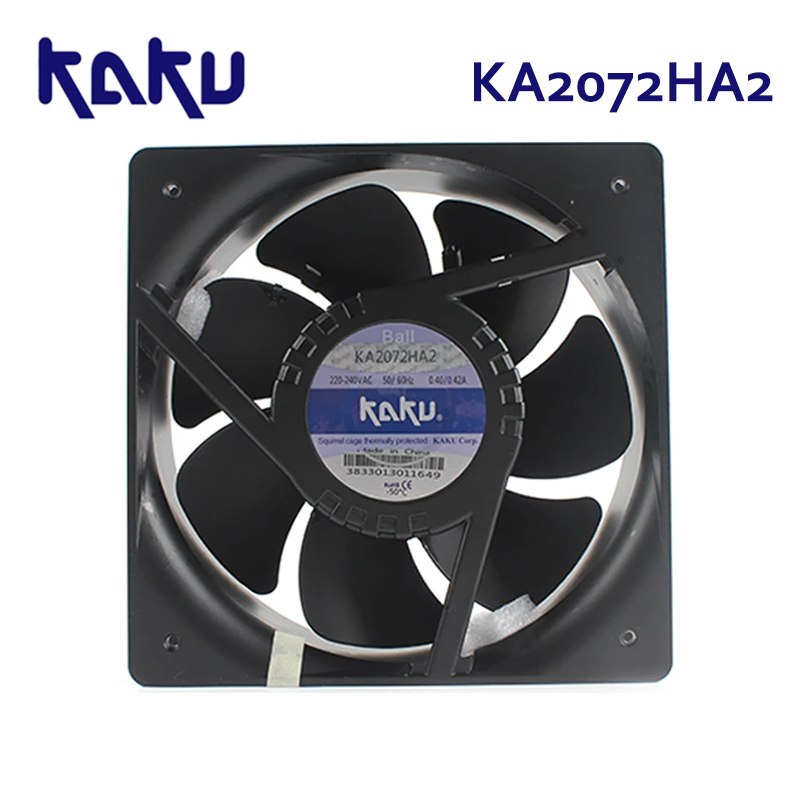 New KAKU KA2072HA2 208mm AC fan AC220V 0.38A magnesium alloy ball axial flow fan KAKU electrical cabinet cooling fan
