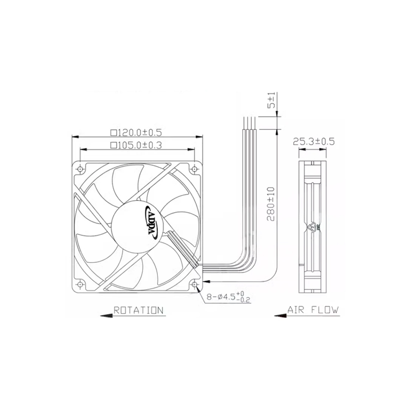 ADDA AD1212HB-A70GL 12025 12V 0.37A 12cm ball variable frequency fan 12cm silent cooling fan cabinet axial flow fan