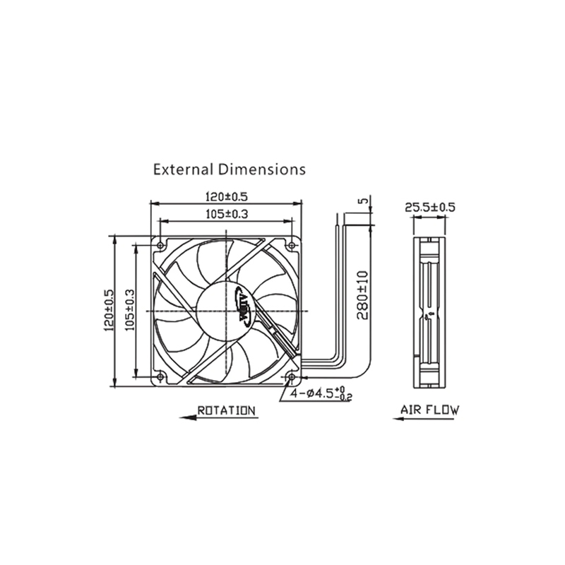 ADDA factory after-sales AD1224HB-A71GL ADDA 24V 0.19A 12025 double ball cooling fan axial flow fan brand