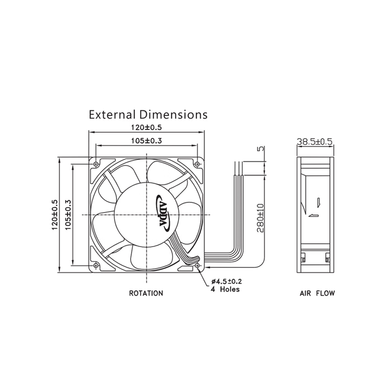 Authentic products in stock ADDA AD1224UB-F52 12038 24V 0.40A inverter cooling fan fan 3-wire 24V axial flow fan ADDA fan manufacturer